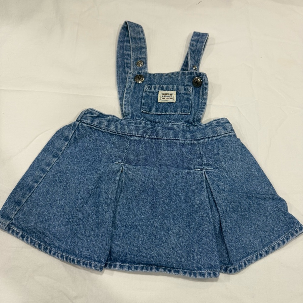 Y2K Arizona Jean Company Blue Denim Overall Skirt Size 6-9 Months
